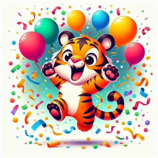 A celebrating tiger